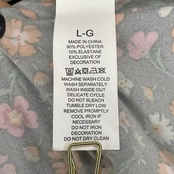 NEVER WORN Kate Spade New York Floral Pajama Set 3/4 Length Women’s L NEW - Picture 9 of 12